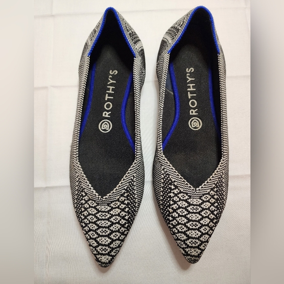 Rothy's | Shoes | Rothys Black Python Snake Points Sz 9 Ballet Pointed ...